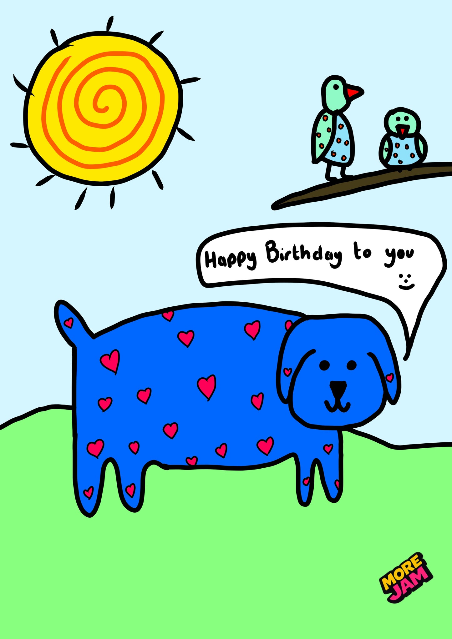 Fun Dog Card| Funny Birthday Card | More Jam