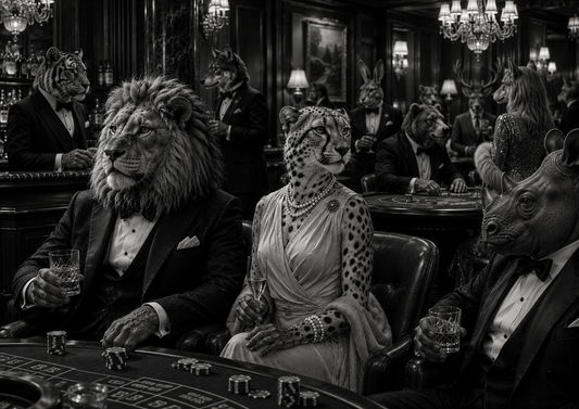 Sophisticated Casino Lounge Print UK | Unique A4 Wall Art | More Jam