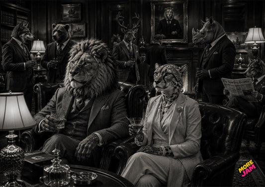 Sophisticated Private Members Lounge Print UK | Unique A4 Wall Art | More Jam