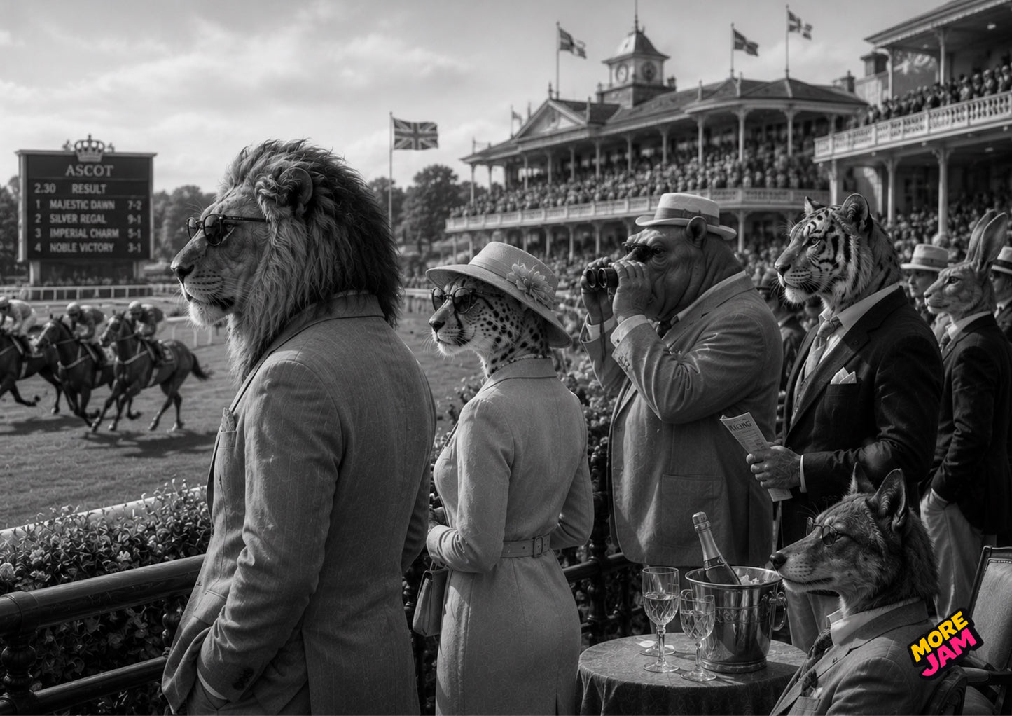 Sophisticated Horse Race Enclosure Print UK | Unique A4 Wall Art | More Jam