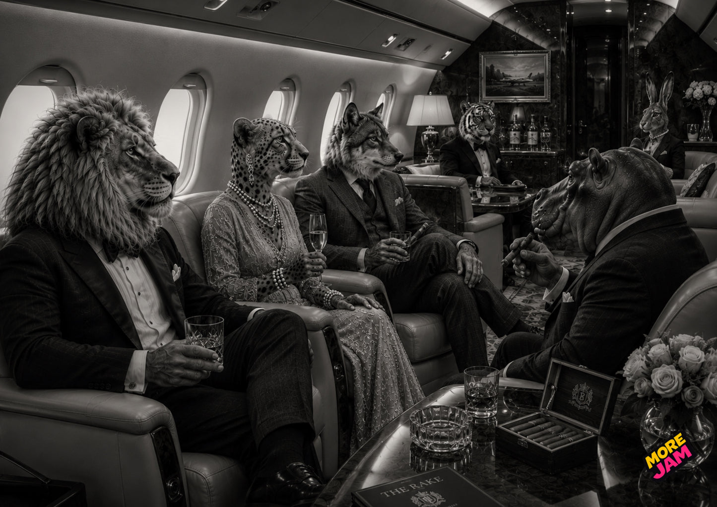 Sophisticated Private Jet Lounge UK | Unique A4 Wall Art | More Jam