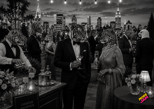 Sophisticated Rooftop Cocktail Reception UK | Unique A4 Wall Art | More Jam