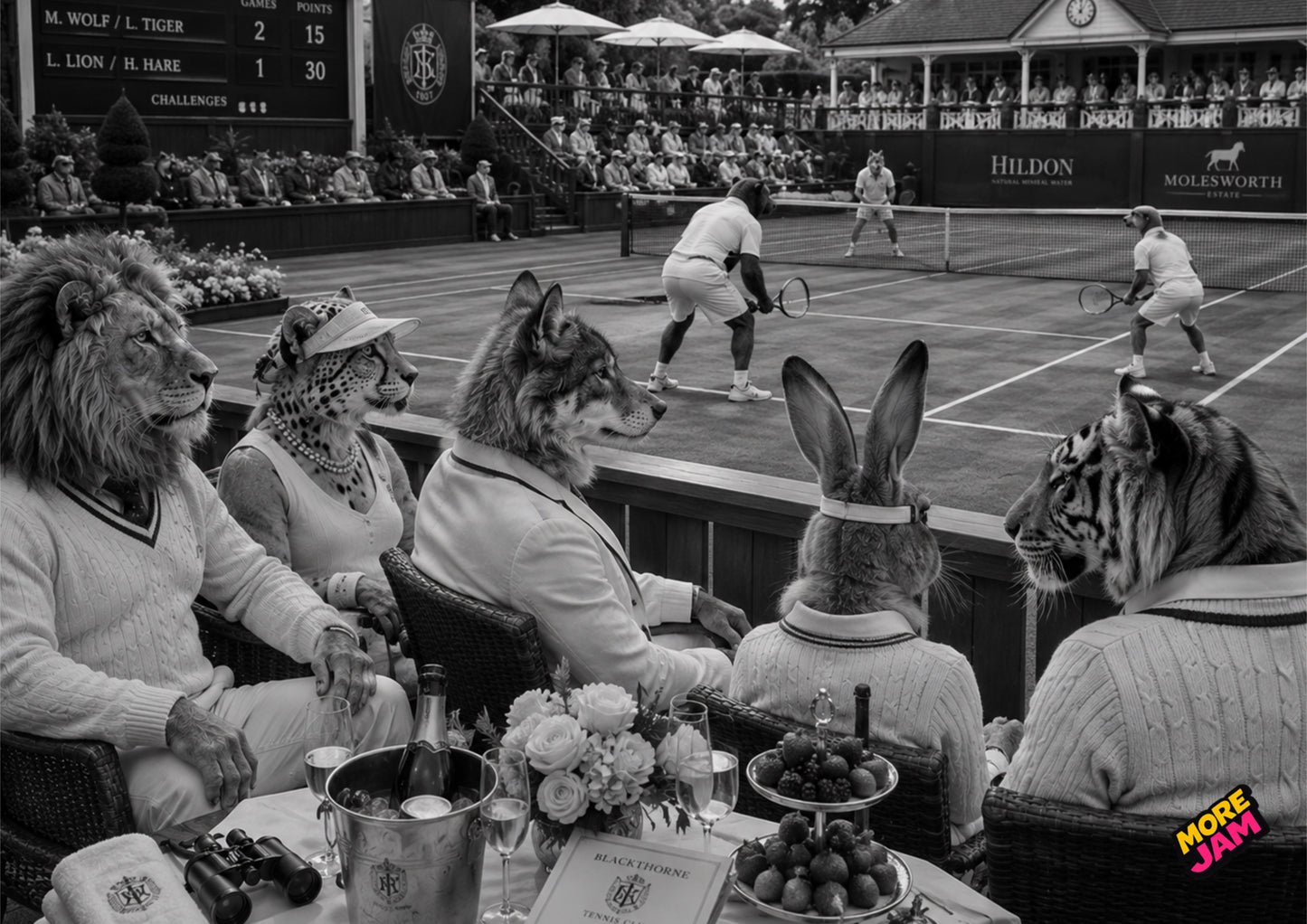 Sophisticated Tennis Doubles UK | Unique A4 Wall Art | More Jam