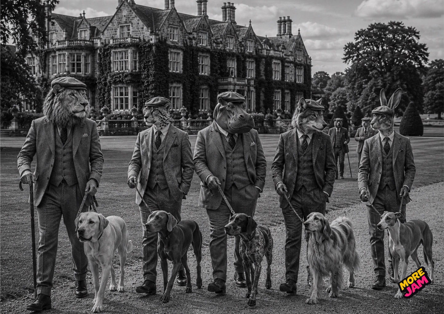 Sophisticated Pedigree Dog Walks Print UK | Unique A4 Wall Art | More Jam