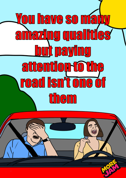 Driving Isn’t Your Strong Point | Funny Birthdaly Card | More Jam
