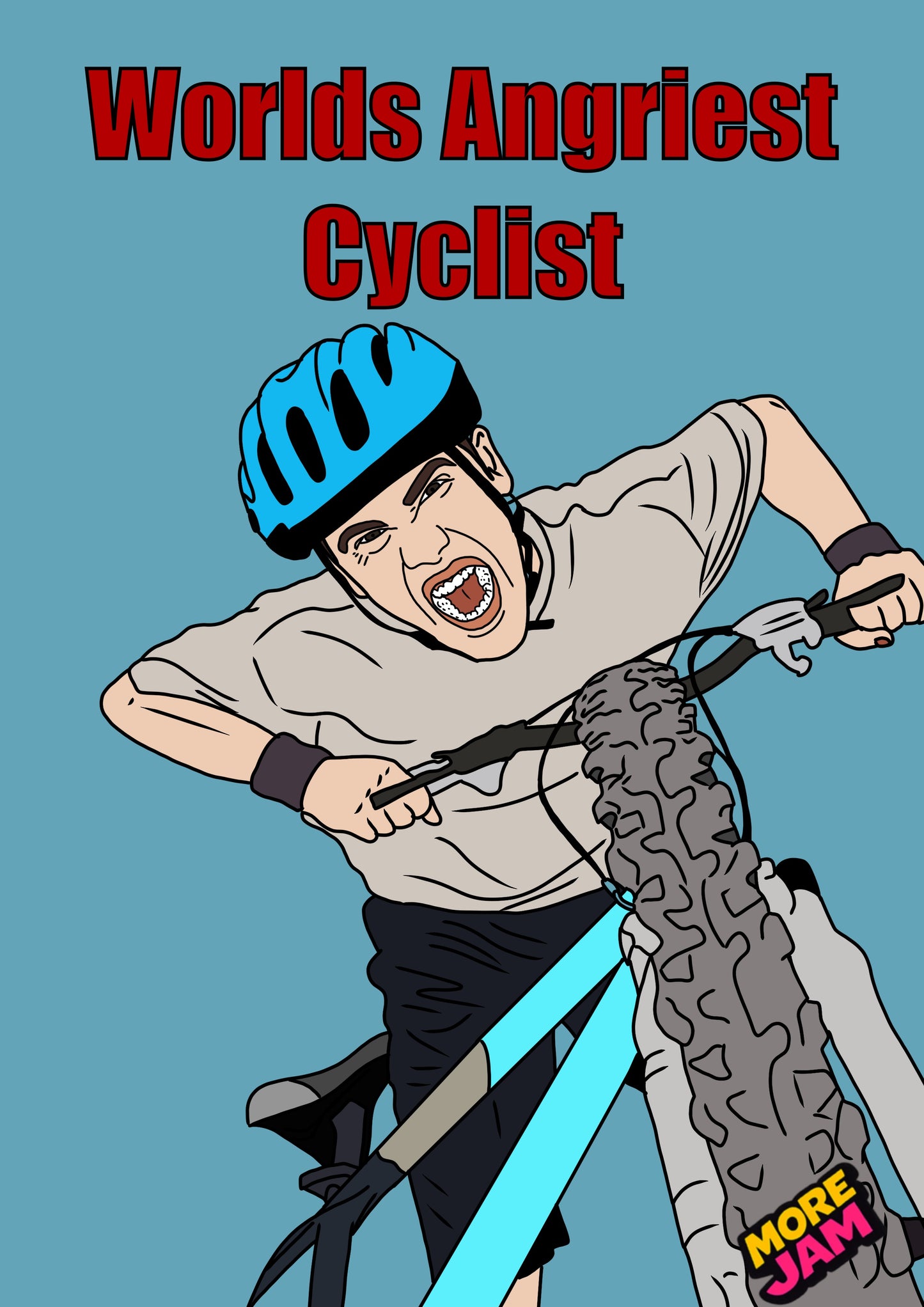 Worlds Angriest Cyclist | Funny Birthday Card | More Jam