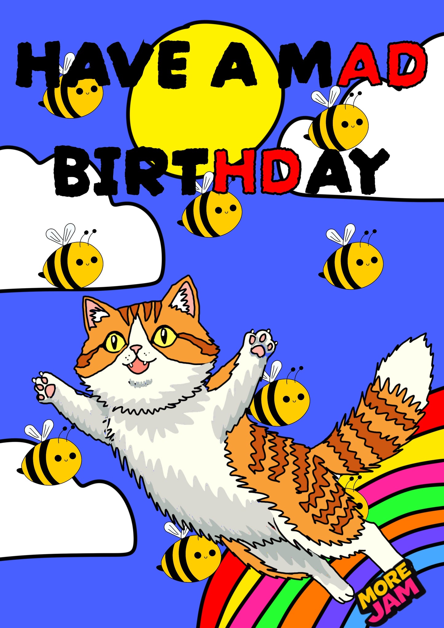 ADHD Birthday Cat Card | Funny ADHD Birthday Card | More Jam
