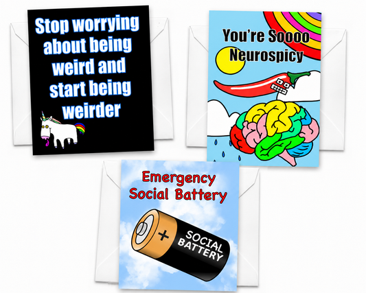 Social Battery Card | Funny Neurodivergent Birthday Card | More Jam