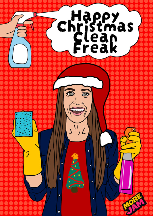 Christmas Clean Freak Woman | Funny Christmas Card | More Jam