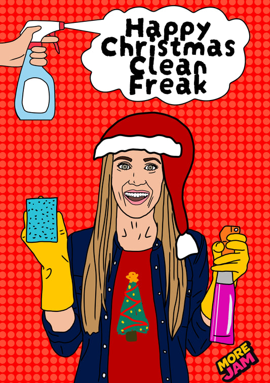 Christmas Clean Freak Woman | Funny Christmas Card | More Jam