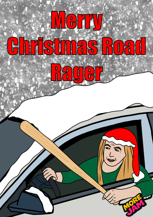 Christmas Road Rager Woman | Funny Christmas Card | More Jam