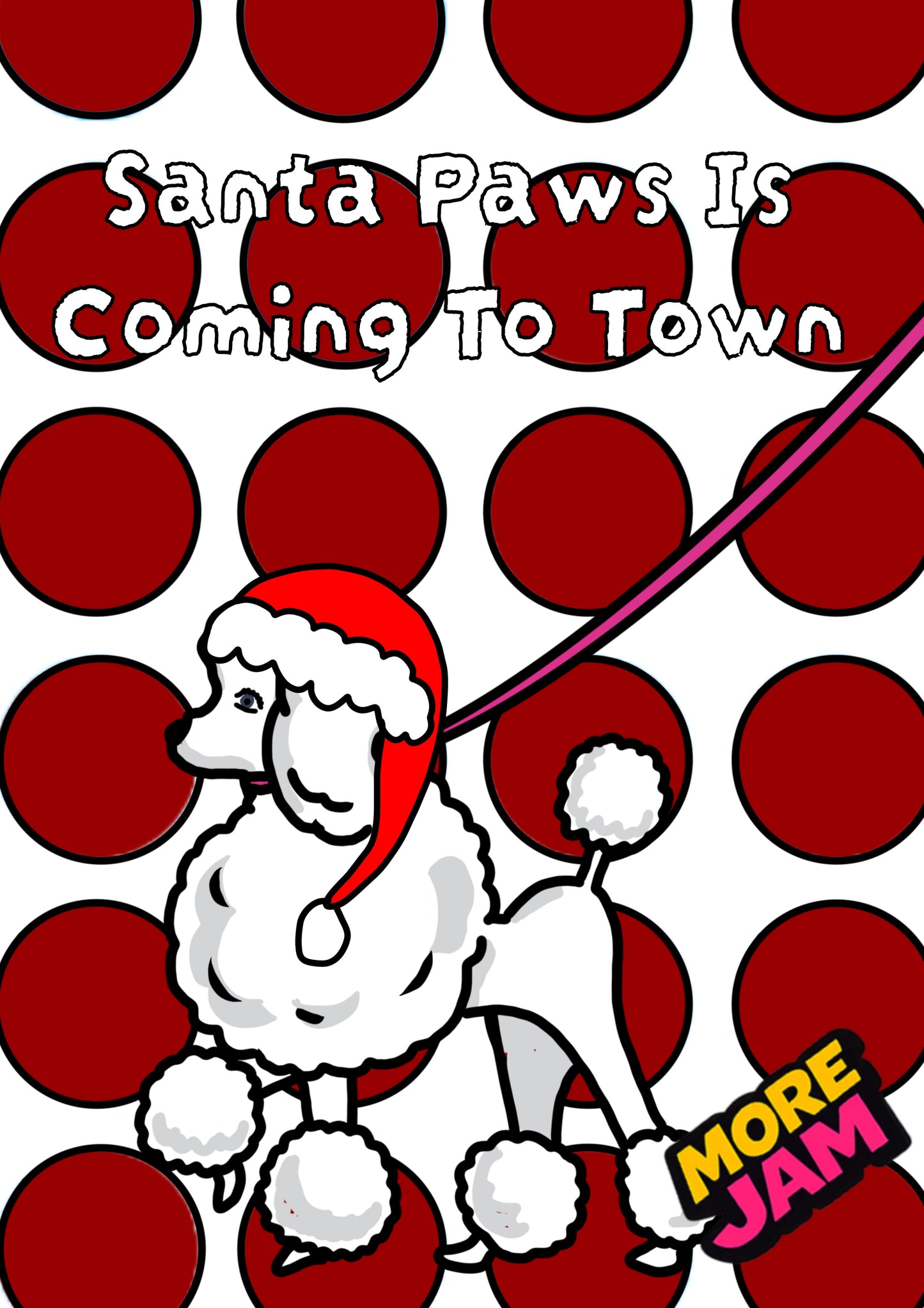 Santa Paws Poodle | Funny Christmas Card | More Jam