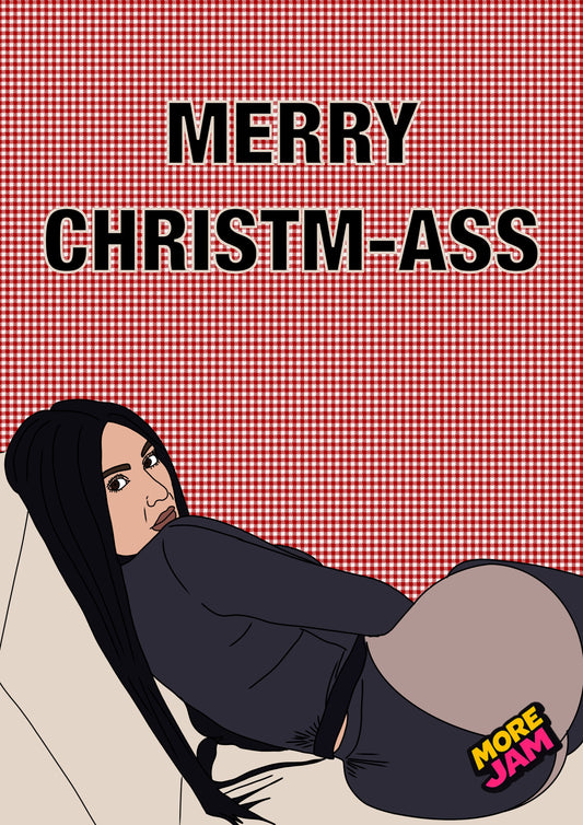 Kim Kardashian Merry Christm-ass | Funny Christmas Card | More Jam