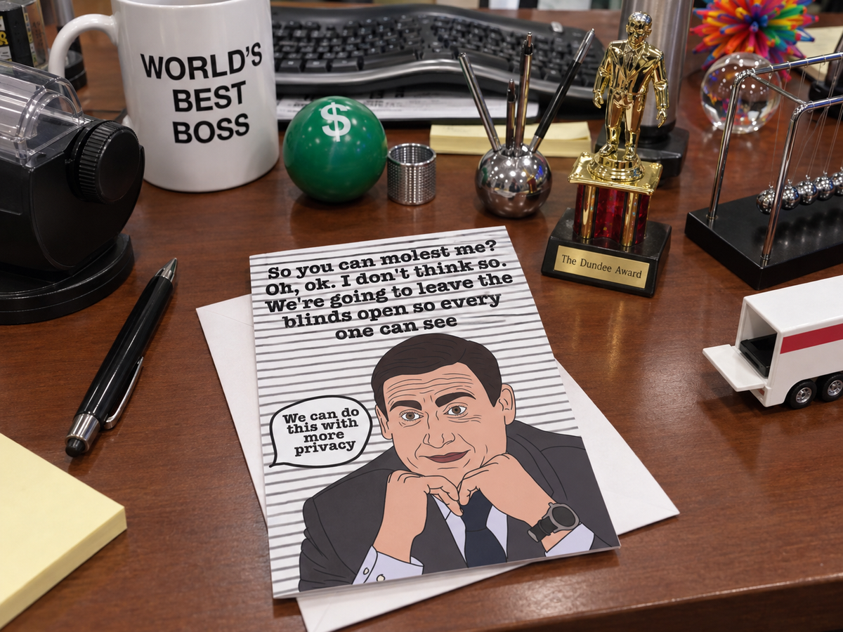So You Can Molest Me? | The Office Michael Scott Birthday Card | More Jam