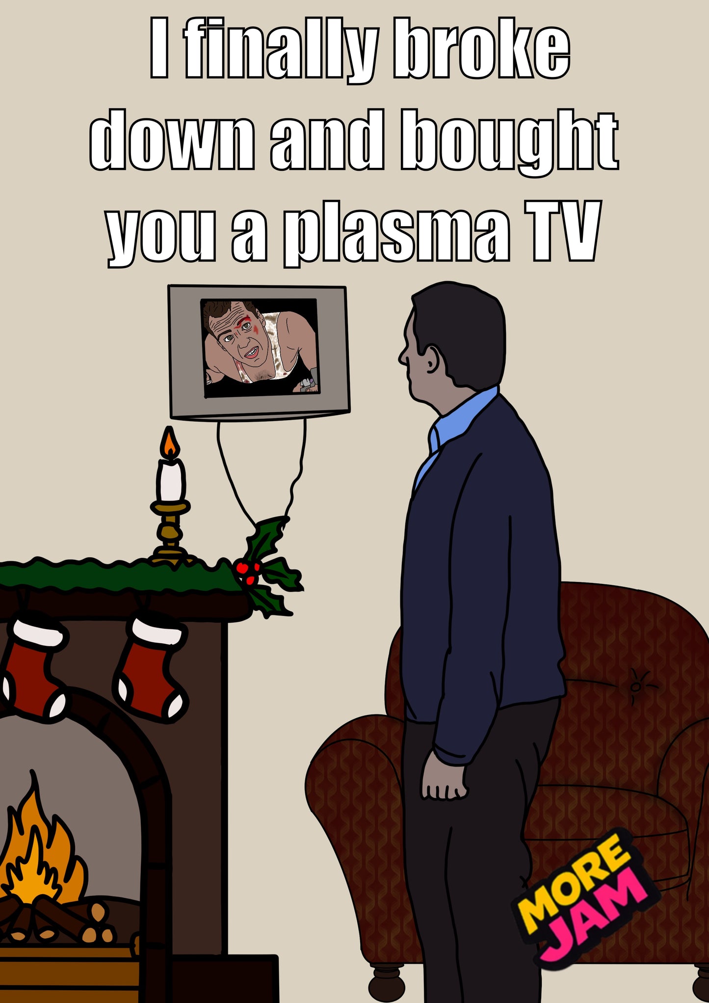 The Office US Michael Scott Plasma TV Die Hard | Funny Christmas Card | More Jam