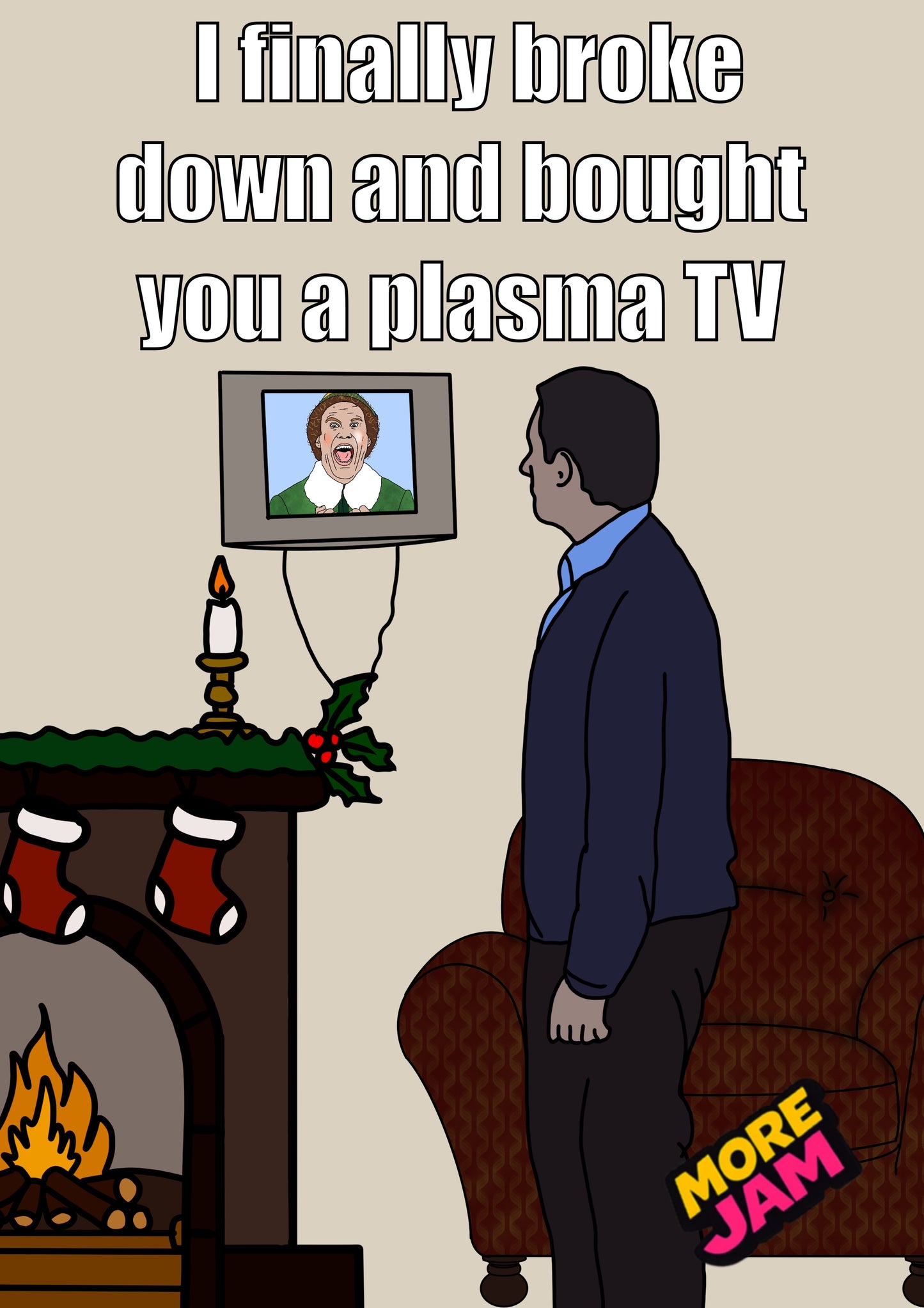 The Office US Michael Scott Plasma TV Elf | Funny Christmas Card | More Jam