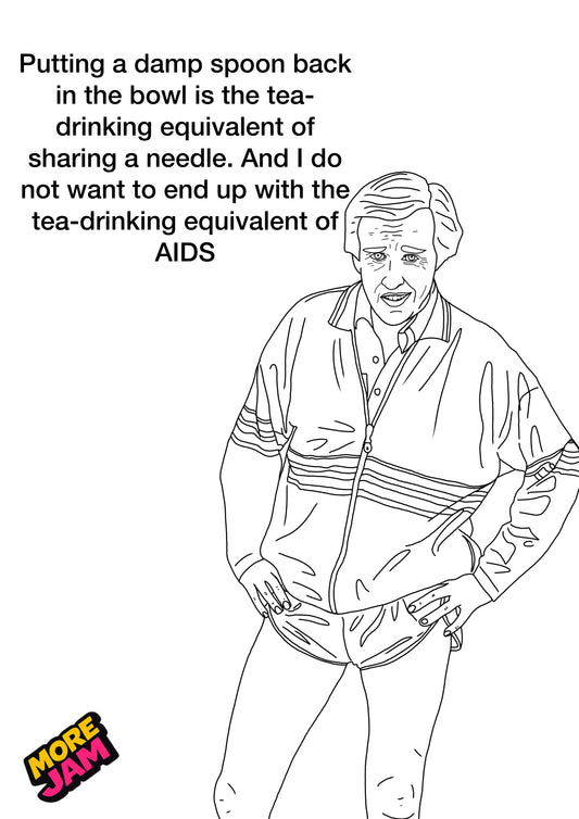 Alan Partridge Tea AIDS | Funny Birthday Card | More Jam