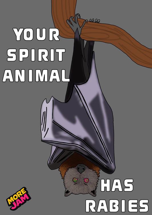 Your Spirit Animal Has Rabies Bat | Funny Birthday Card | More Jam