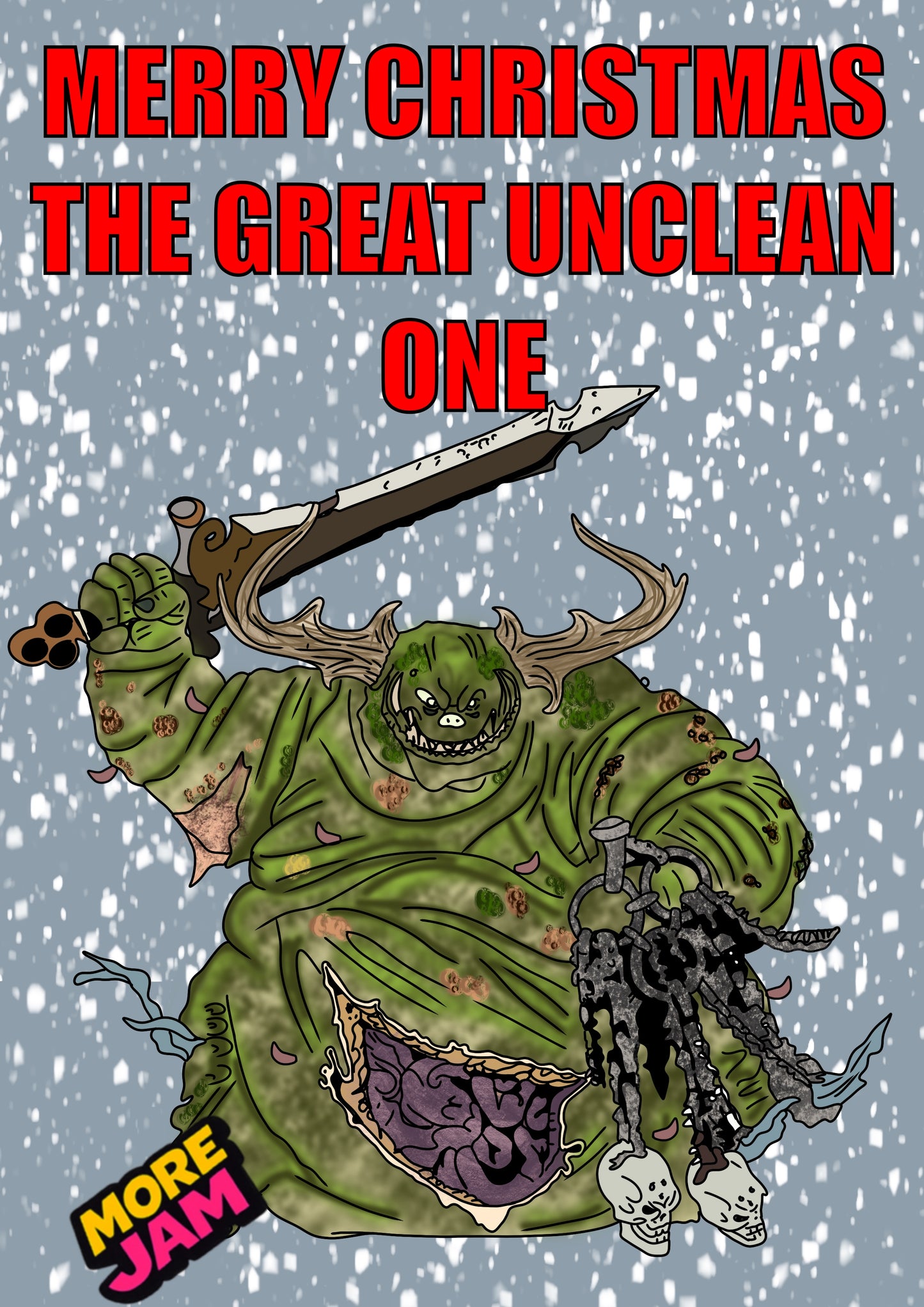 Warhammer The Great Unclean One | Funny Christmas Card | More Jam