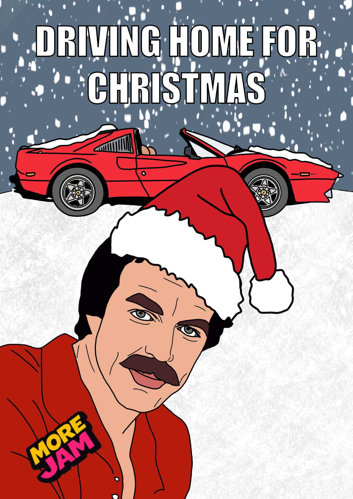 Magnum PI Driving Home For Christmas | Funny Christmas Card | More Jam
