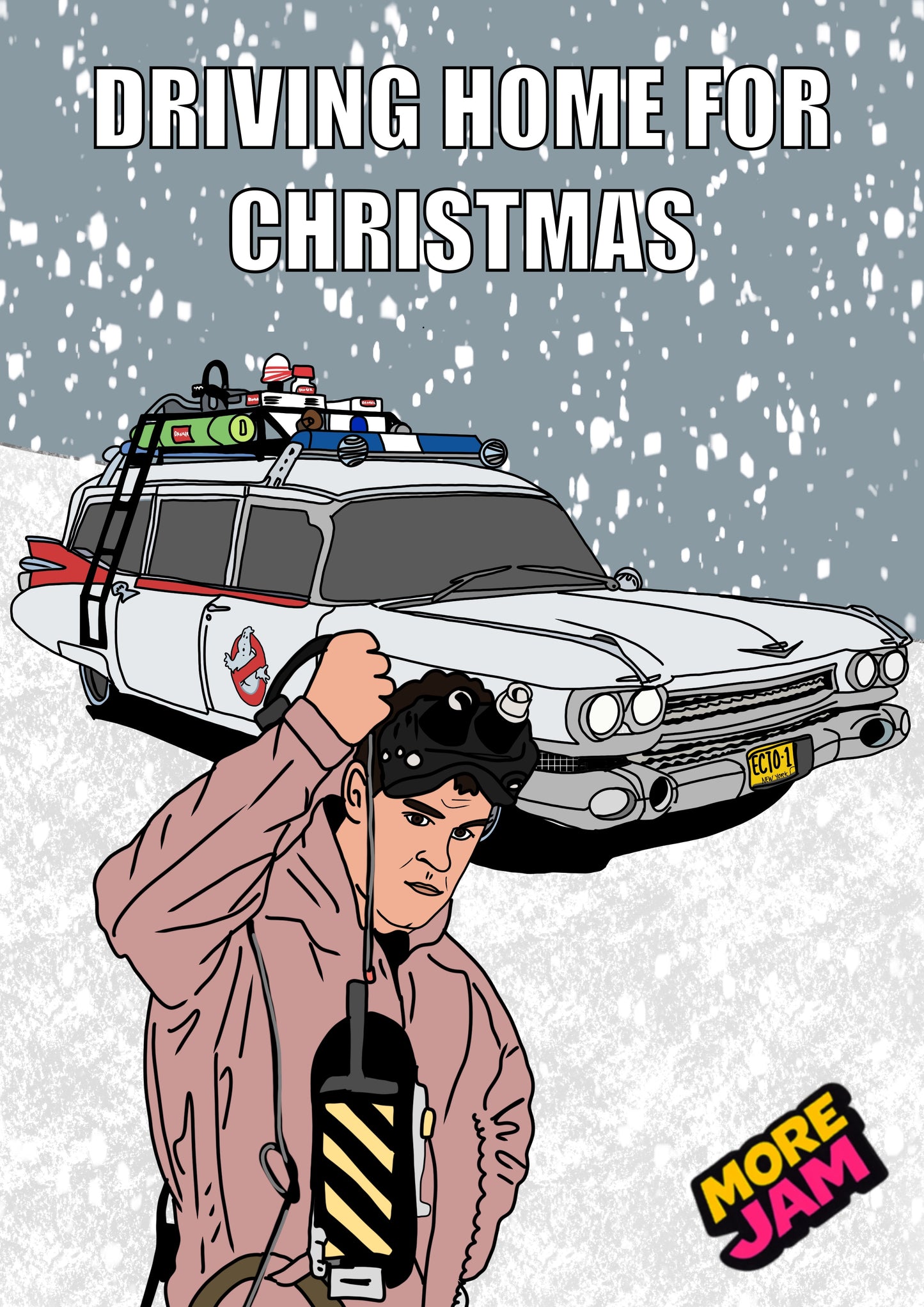 Ghostbusters Ecto 1 Driving Home For Christmas | Funny Christmas Card | More Jam