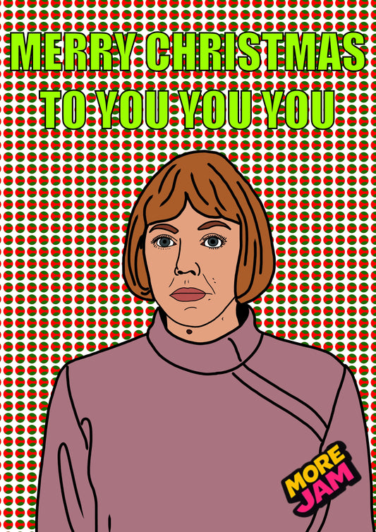 Ann Droid Merry Christmas To You You You Linda | Funny Christmas Card | More Jam