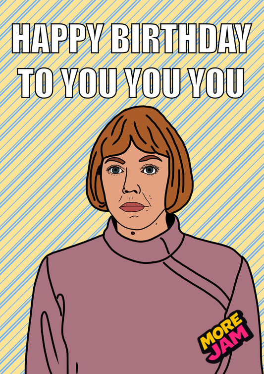 Happy Birthday To You You You Linda | Funny Ann Droid Card | More Jam