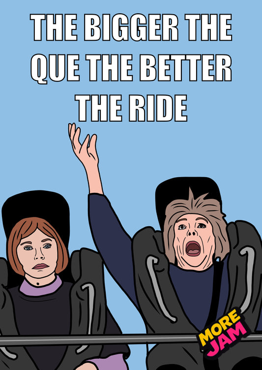 Rollercoaster Sue & Linda | Funny Ann Droid Card | More Jam