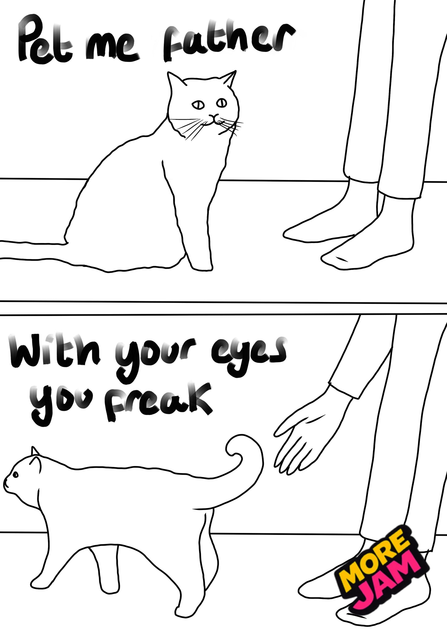 Funny Cat Rude Father Card | Funny Birthday Card | More Jam