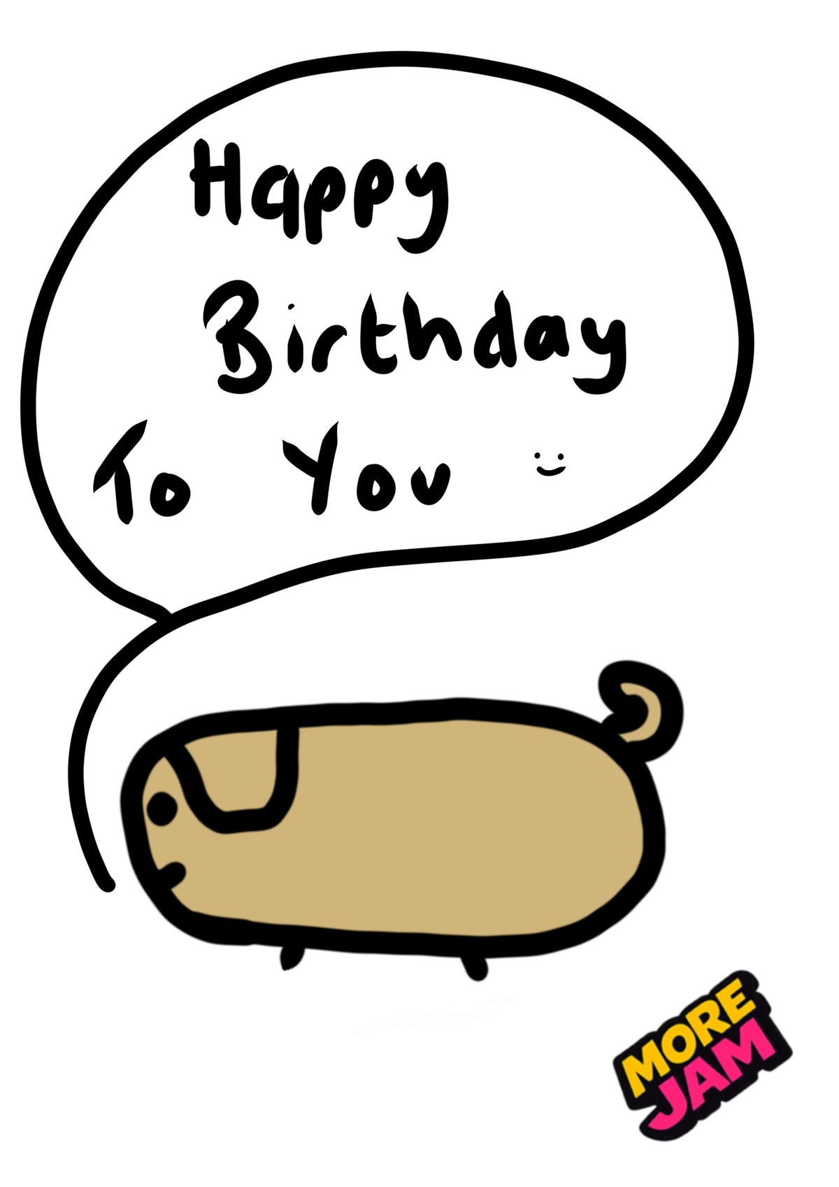 Cute Dog | Funny Birthday Card | More Jam