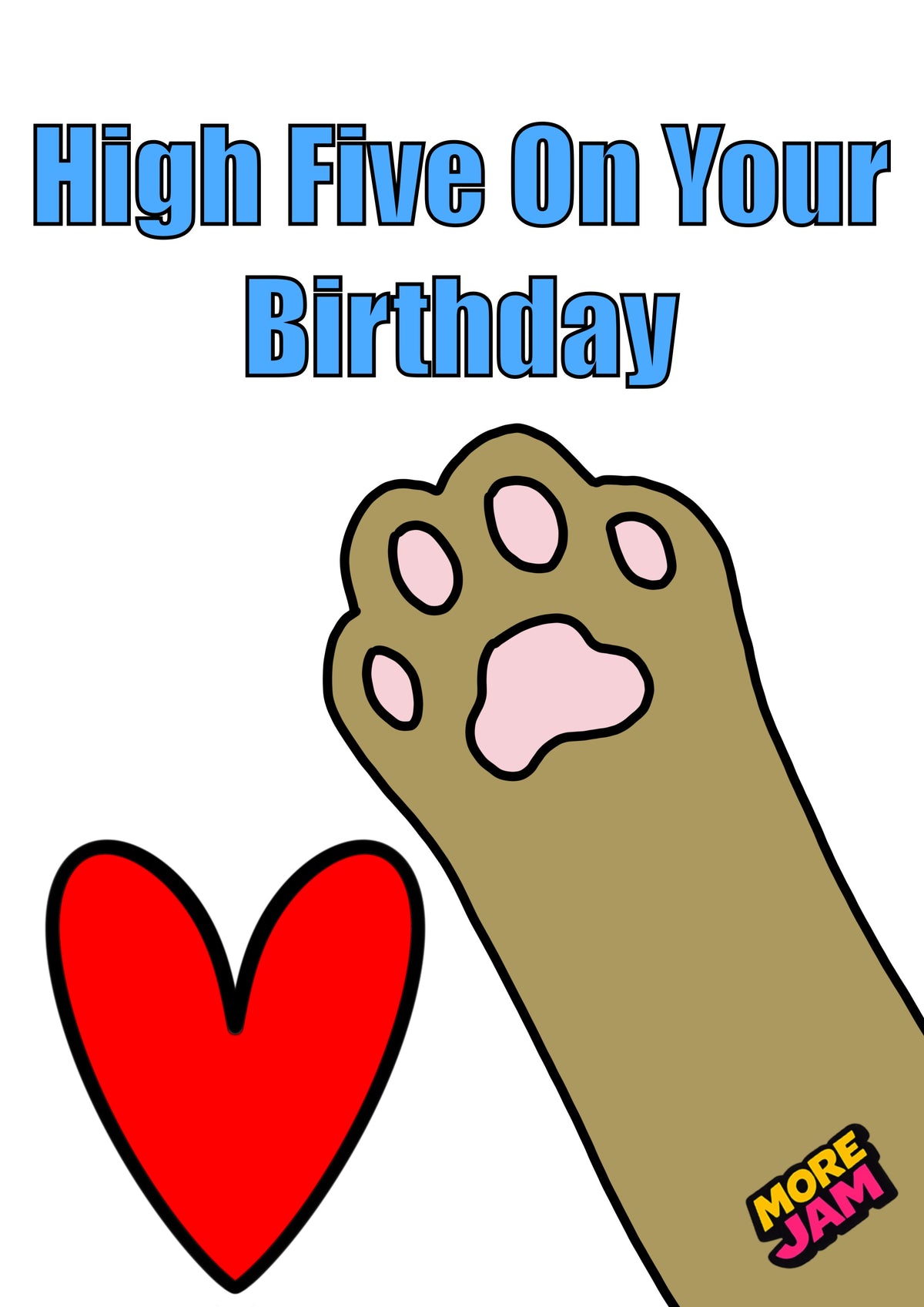 Funny Dog High Five Birthday Fawn Paw | Funny Birthday Card | More Jam