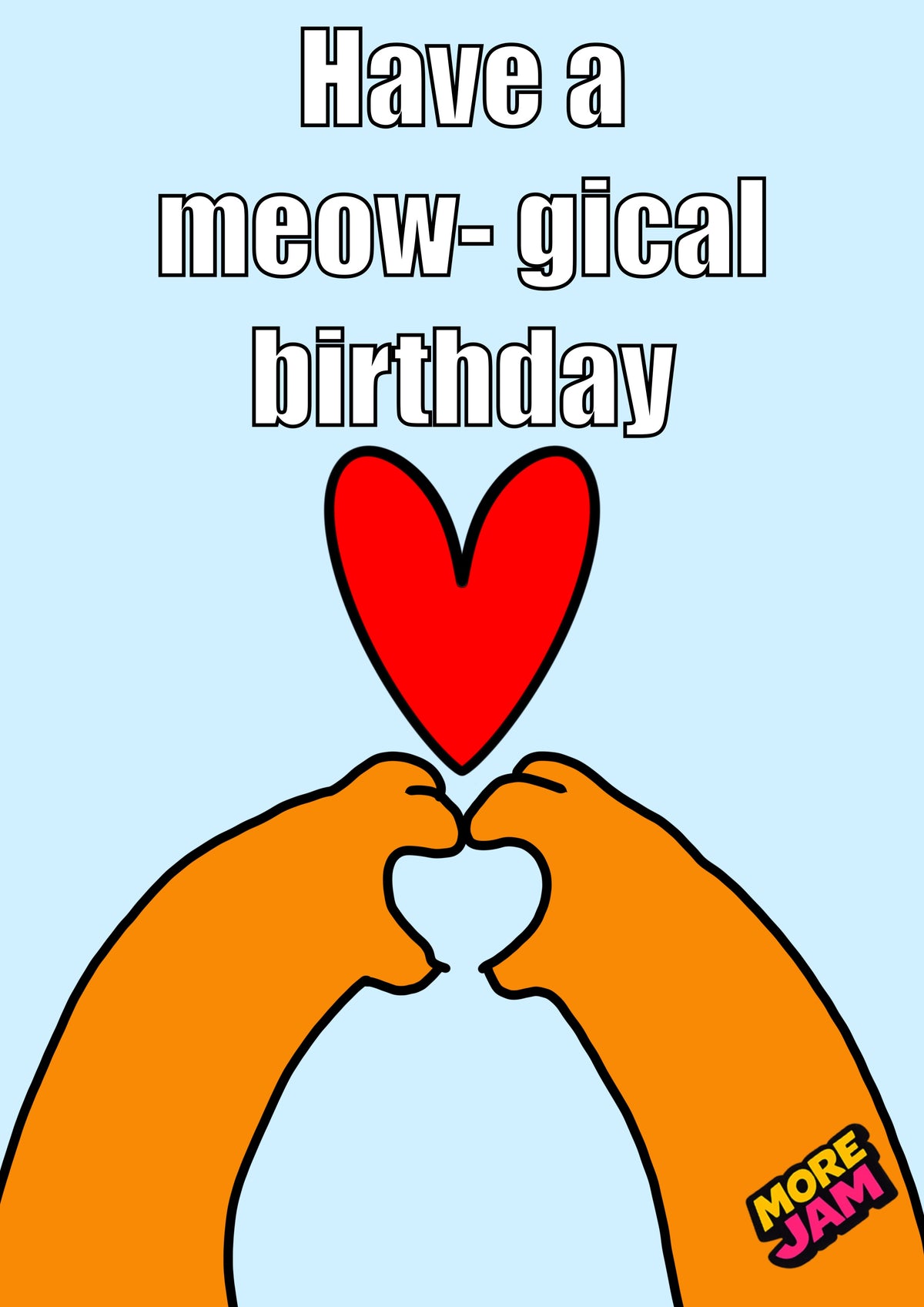 Funny Cat Meow-gical Birthday Ginger Paws | Funny Birthday Card | More Jam