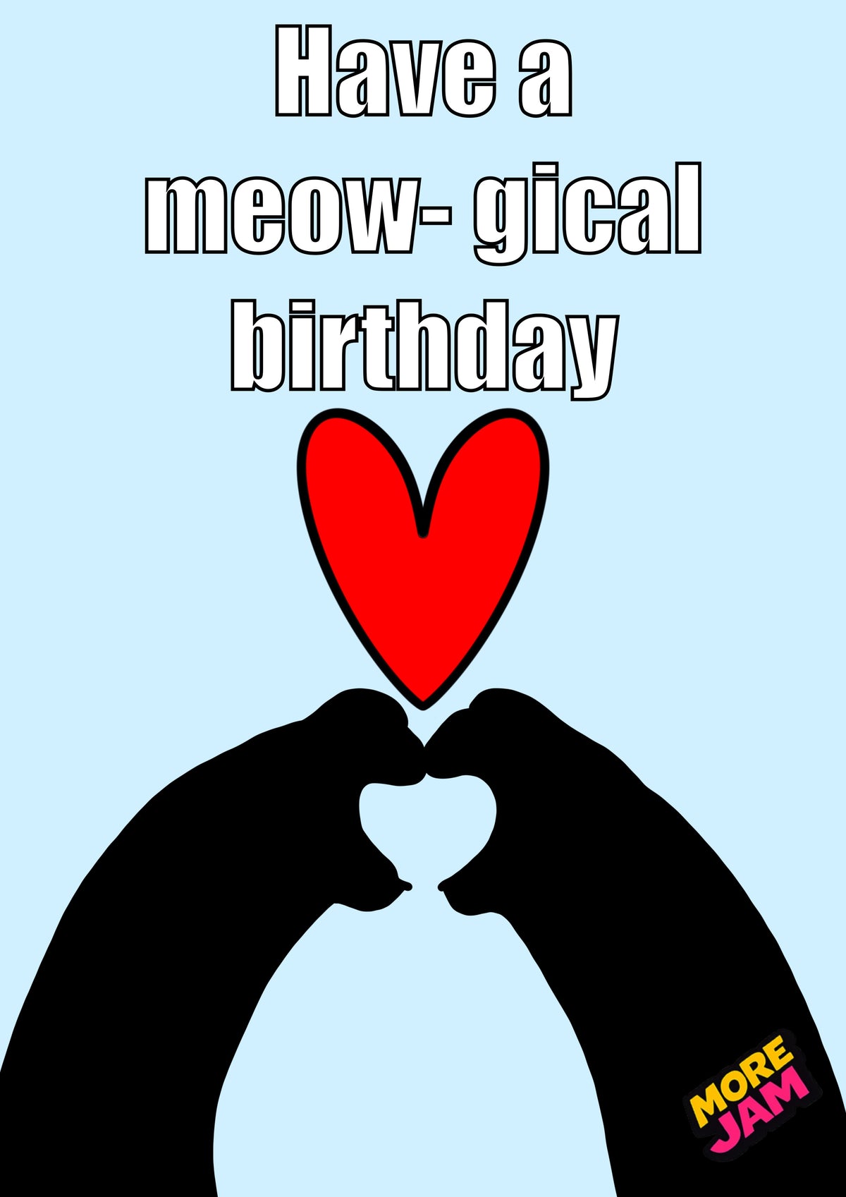 Funny Cat Meow-gical Birthday Black Paws | Funny Birthday Card | More Jam