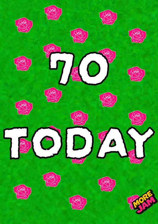 70th Birthday | Funny Birthday Card | More Jam