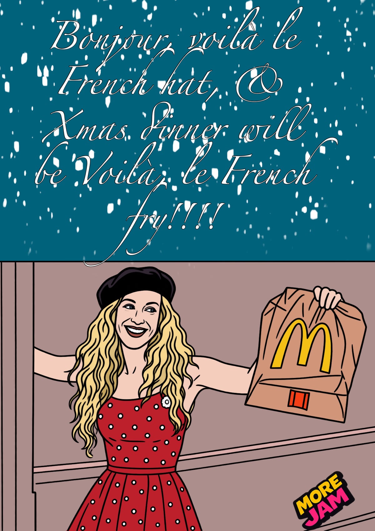 Carrie Bradhsaw Funny Xmas Card | Funny Christmas Card | More Jam