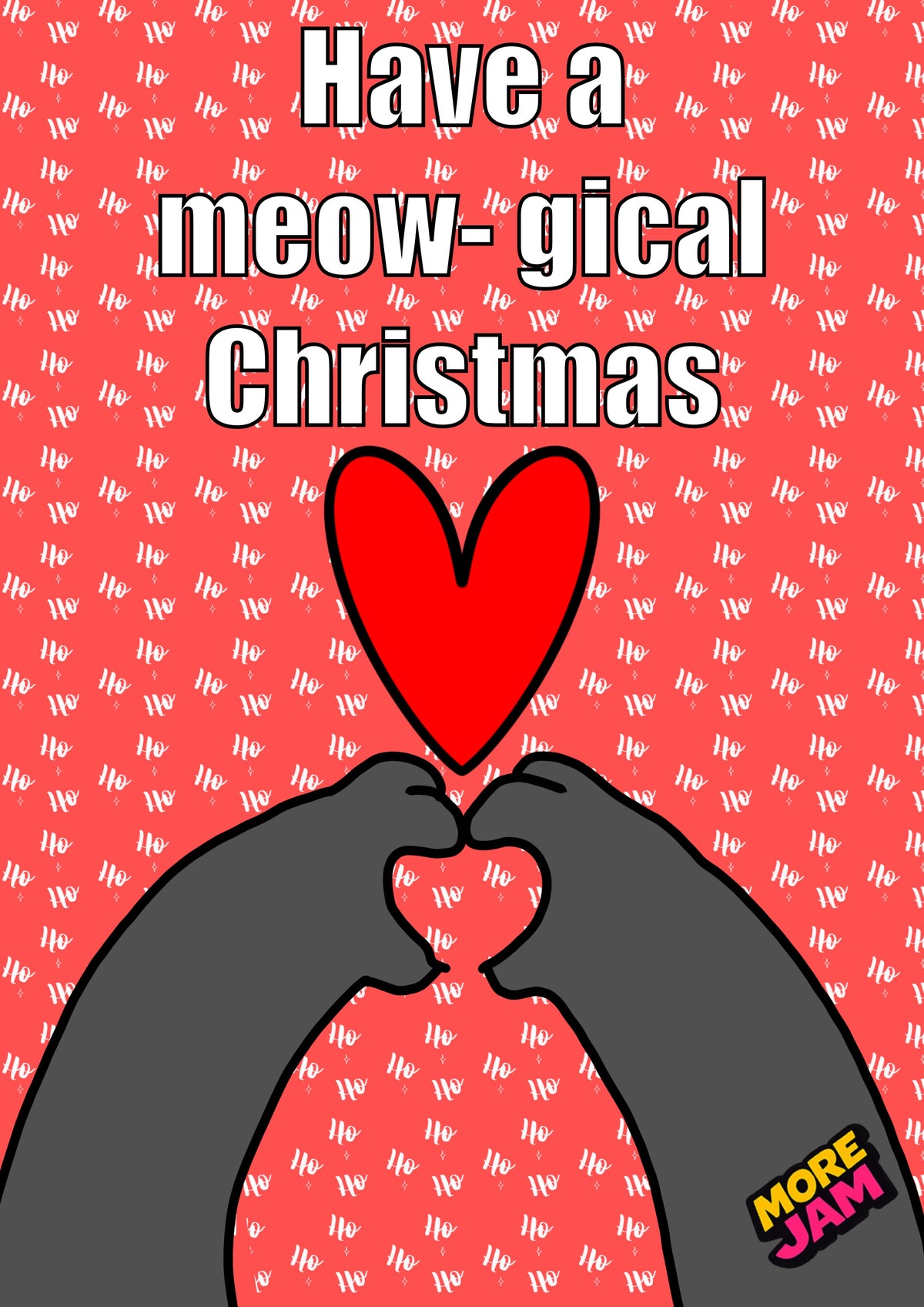 Funny Cat Meow-gical Grey | Funny Christmas Card | More Jam