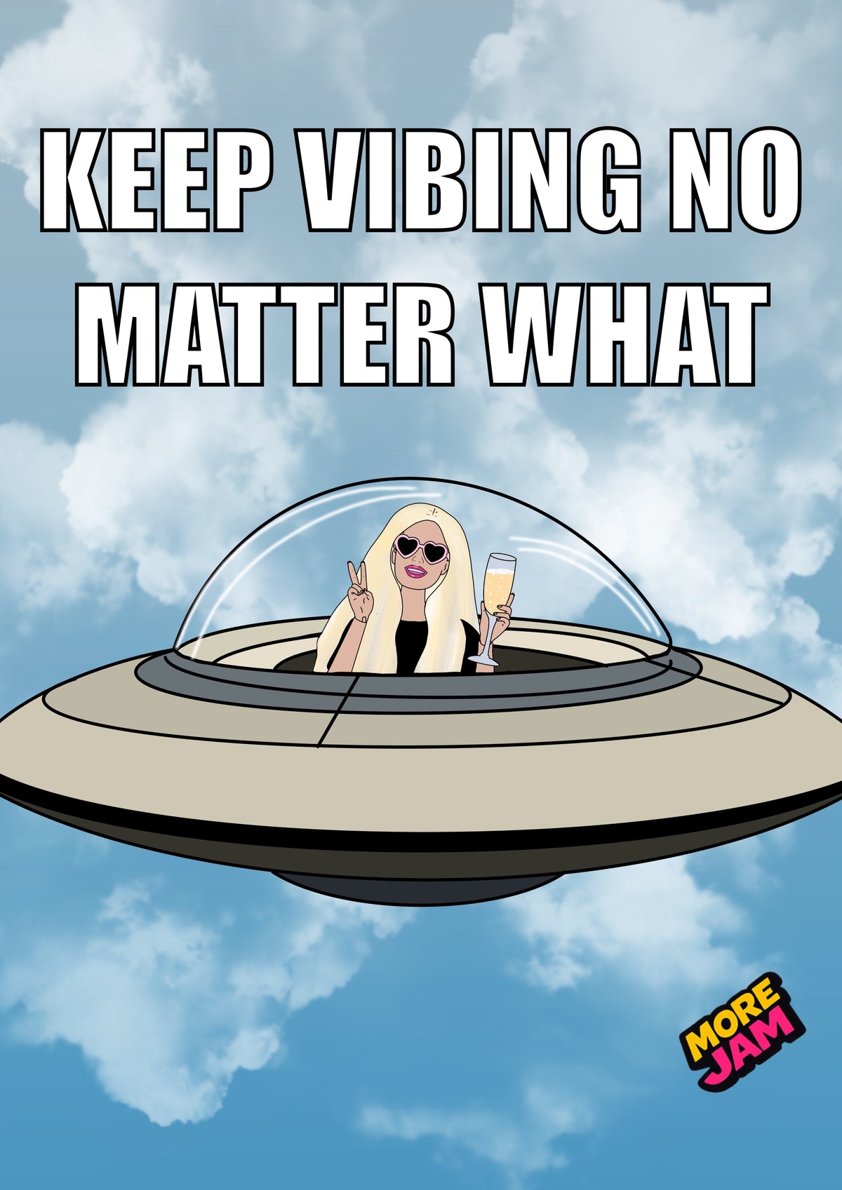 Keep Vibing UFO | Funny Birthday Card | More Jam