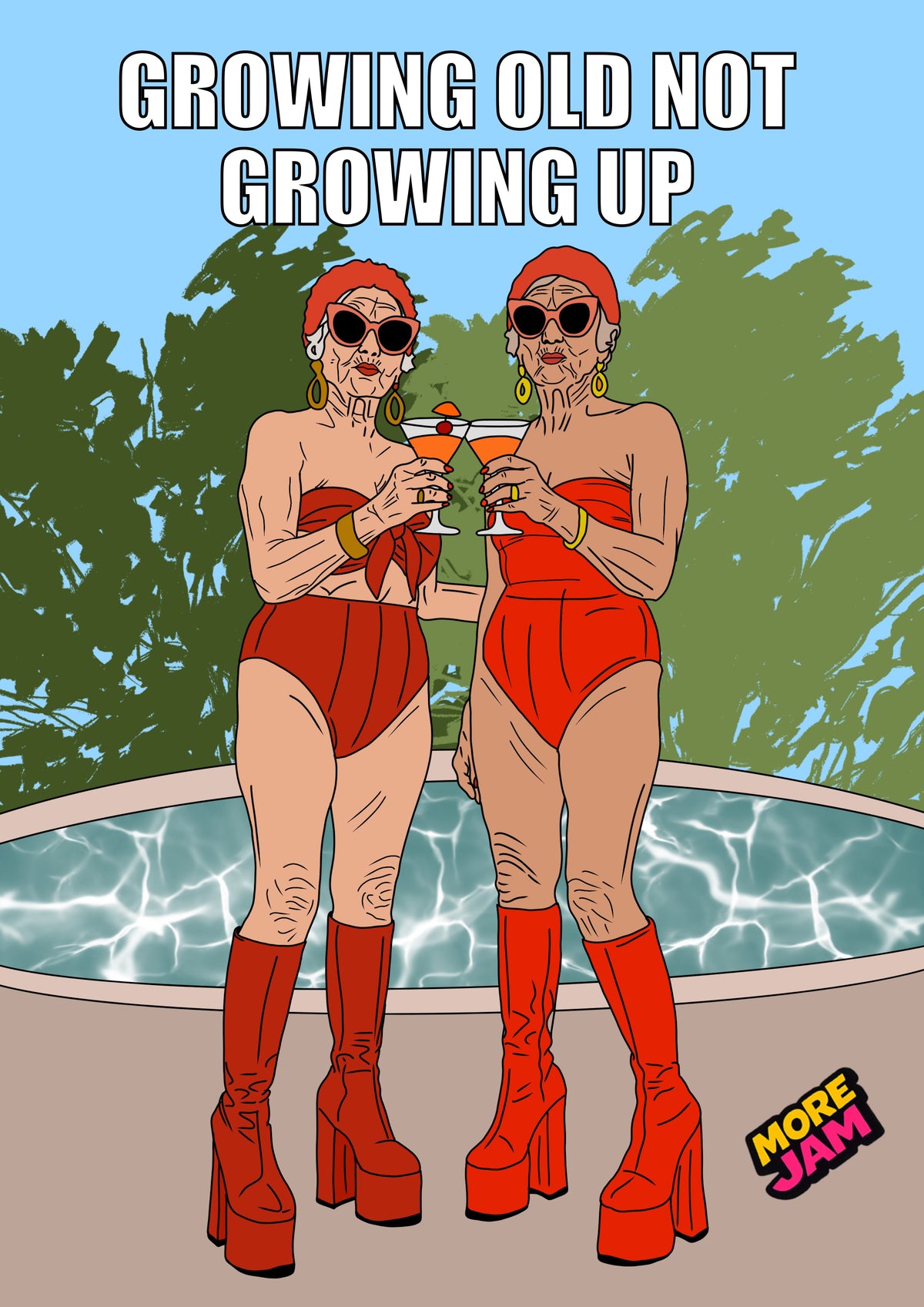 Best Friends Growing Old Not Growing Up | Funny Birthday Card | More Jam