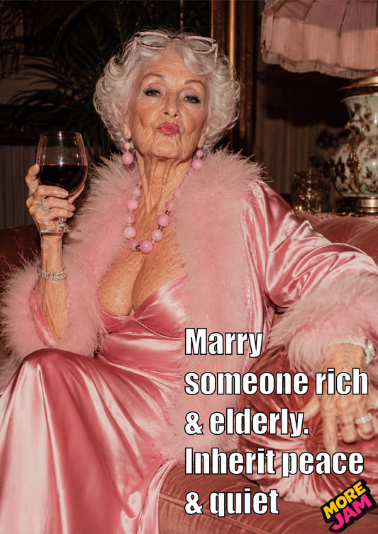 Marry Rich Bestie | Funny Birthday For Her Card | More Jam
