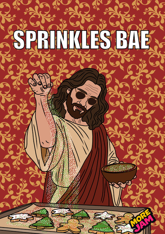 Jesus Sprinkle Bae| Funny Christmas Card | More Jam