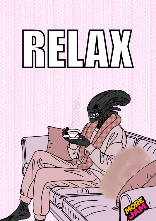 Alien Relax | Funny Birthday Card | More Jam