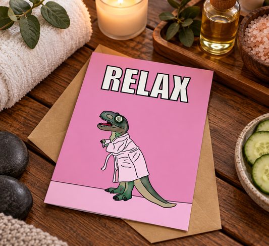 Dinosaur Spa | Funny Birthday Card | More Jam
