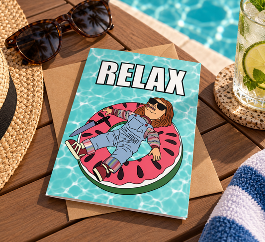 Chucky Pool Day | Funny Birthday Card | More Jam
