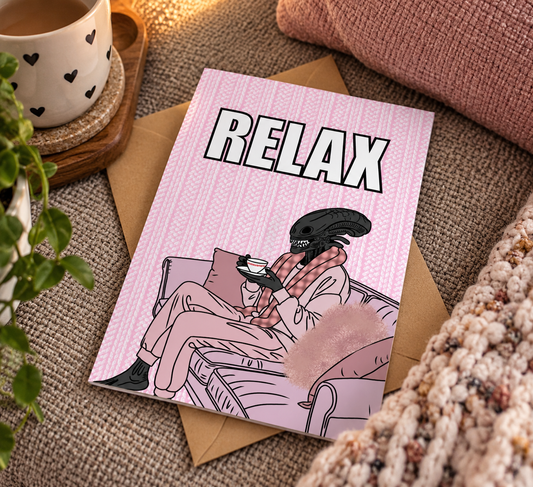 Alien Relax | Funny Birthday Card | More Jam