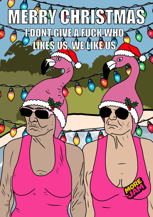 Best Friends I Don't Give A F | Funny Christmas Card | More Jam
