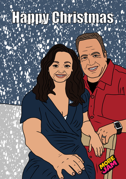 King Of Queens Doug And Carrie Funny Portrait Gift | Funny Christmas Card | More Jam