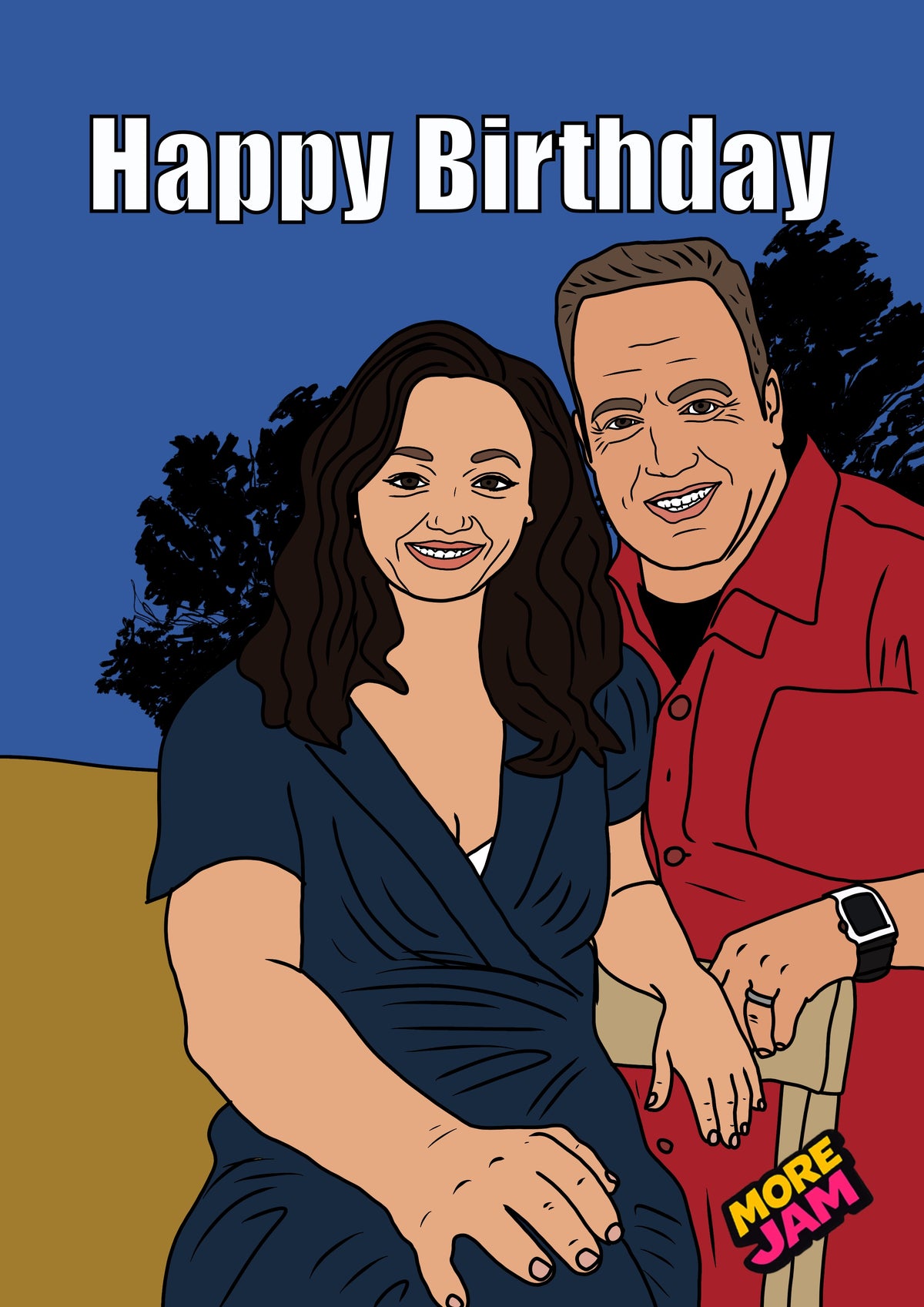 King Of Queens Doug & Carrie Heffernan Funny Portrait Gift | Funny Birthday Card | More Jam