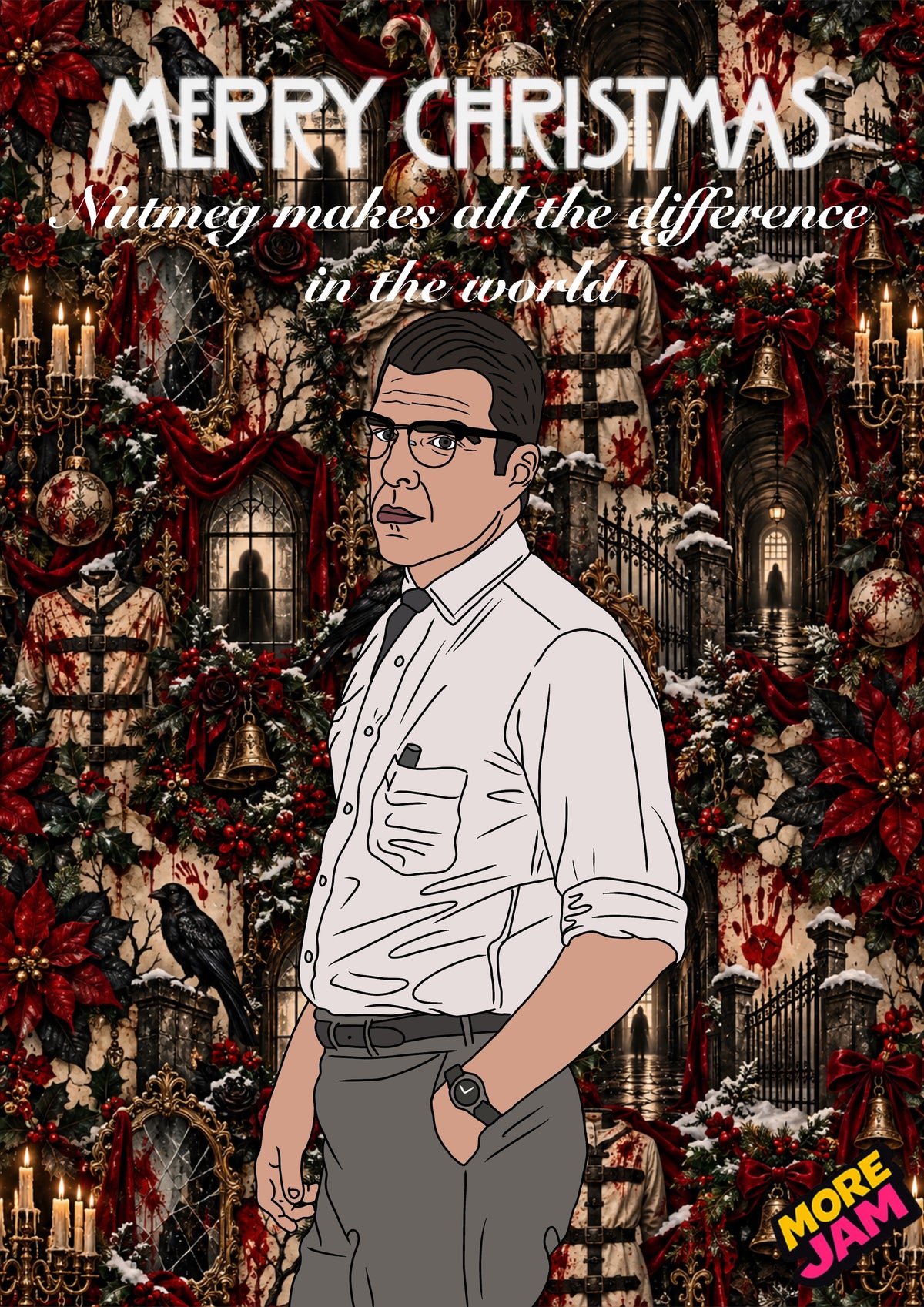 American Horror Story Dr Thredson | Creepy Christmas Card | More Jam