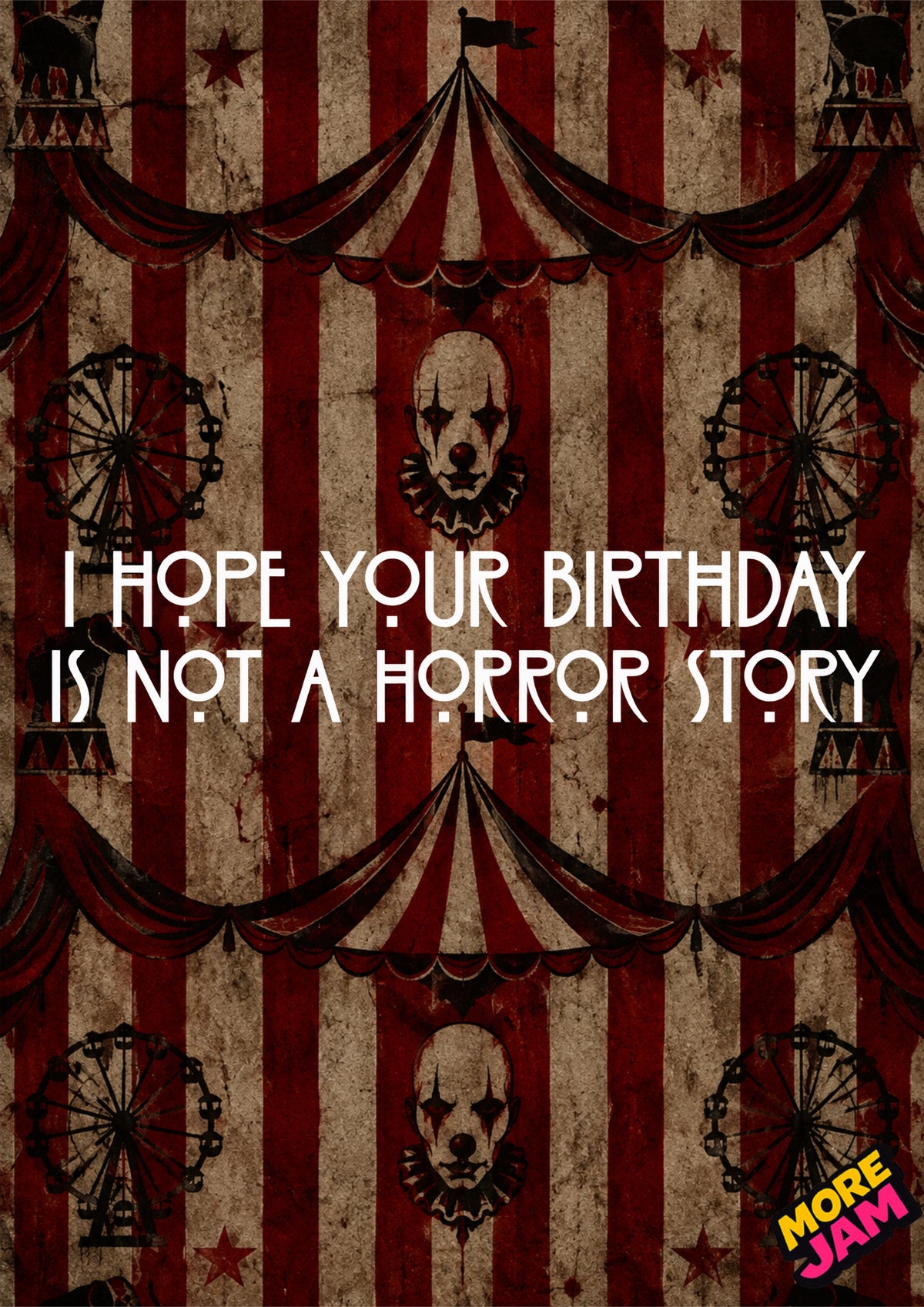 American Horror Story Clown Style | Creepy Birthday Card | More Jam