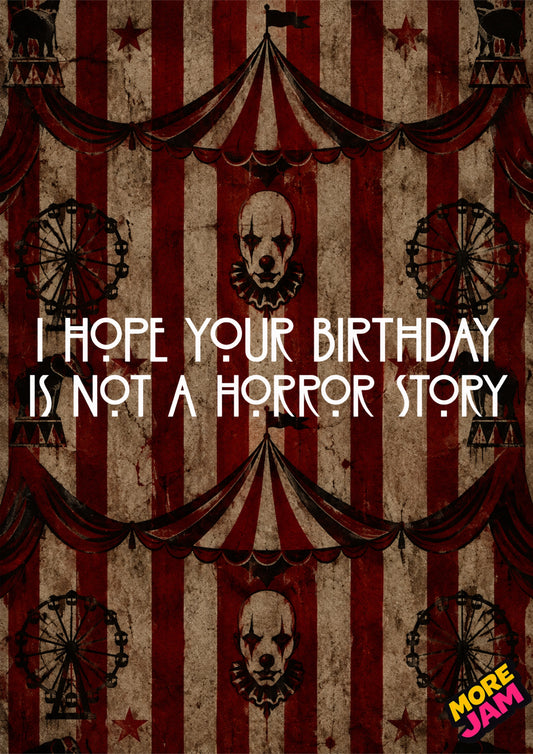 American Horror Story Clown Style | Creepy Birthday Card | More Jam